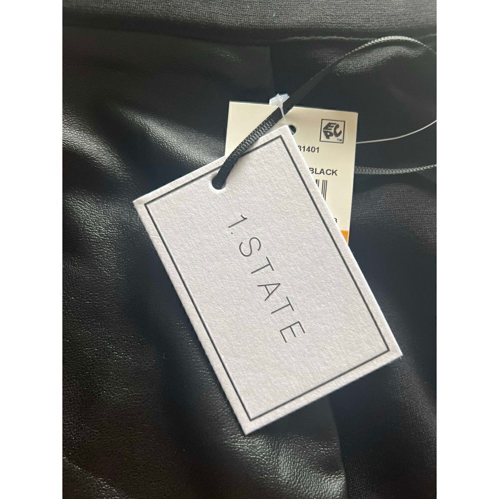 1.STATE Pieced Faux Leather & Knit Midi Skirt, Black, Size Small (4/6), NWT - Picture 6 of 6